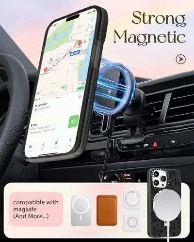 Lotadilo for iPhone 15 Pro Max Case with Stand, Black Butterfly | Compatible with Magsafe, Magnetic Ring Holder, Cute Girly Pattern, Phone Cover for Women Teen Girls, TPU Bumper Protection - 5