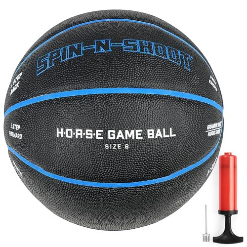 LotFancy Outdoor Basketball, 29.5” 28.5”, Patented Horse Game Features Printed, Indoor Basketball for Girls Boys Mens Womens, Performance Composite Leather, Pump and Needle Included - 1