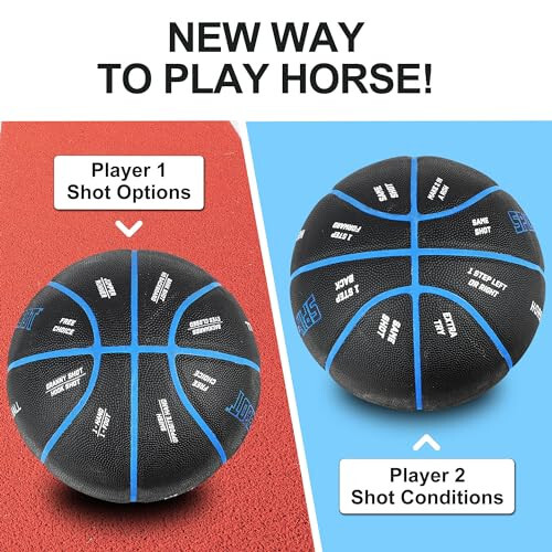 LotFancy Outdoor Basketball, 29.5” 28.5”, Patented Horse Game Features Printed, Indoor Basketball for Girls Boys Mens Womens, Performance Composite Leather, Pump and Needle Included - 2