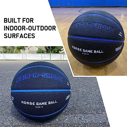 LotFancy Outdoor Basketball, 29.5” 28.5”, Patented Horse Game Features Printed, Indoor Basketball for Girls Boys Mens Womens, Performance Composite Leather, Pump and Needle Included - 4