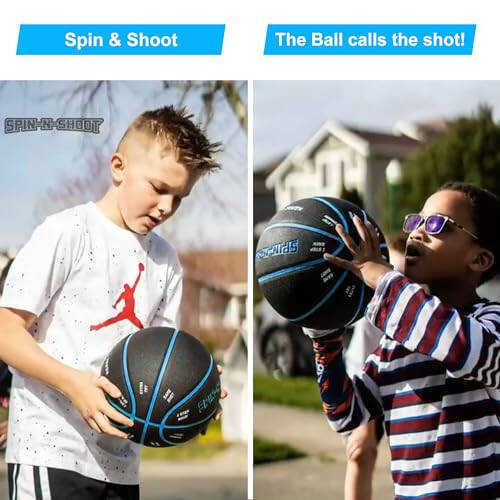 LotFancy Outdoor Basketball, 29.5” 28.5”, Patented Horse Game Features Printed, Indoor Basketball for Girls Boys Mens Womens, Performance Composite Leather, Pump and Needle Included - 6