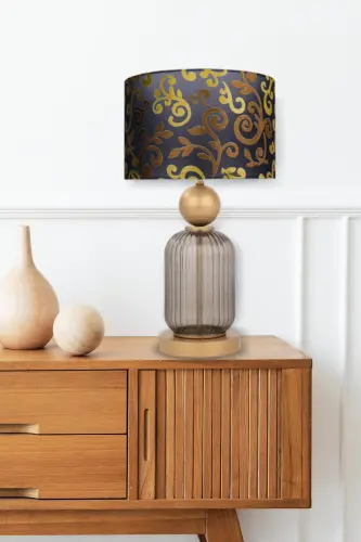 Lotus Opal Black Contrast Glass Lampshade - MODAZONE (1)