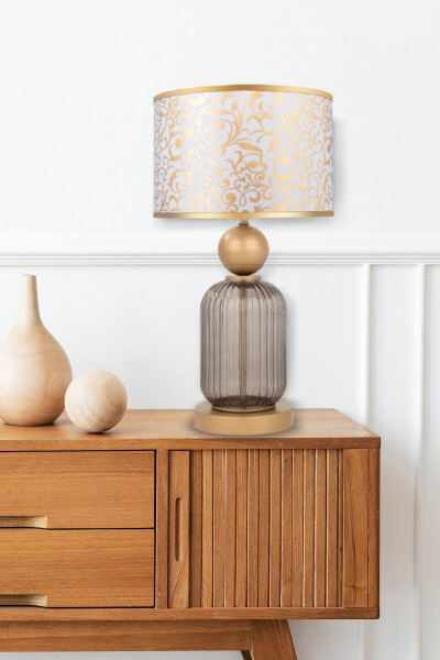 Lotus Opal Black Contrast Cam Abajur-Spiral Beyaz - MODAZONE (1)