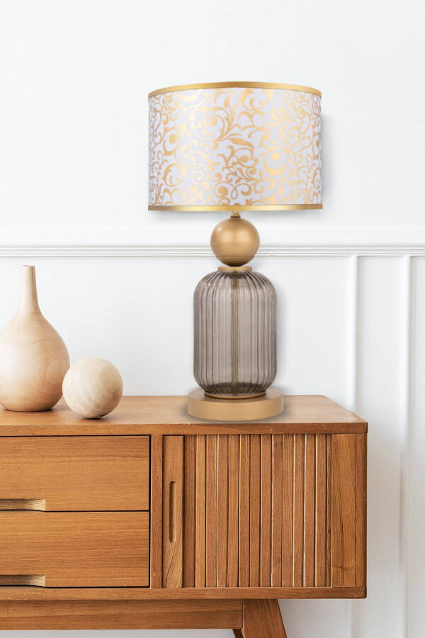 Lotus Opal Black Contrast Cam Abajur-Spiral Beyaz - 2