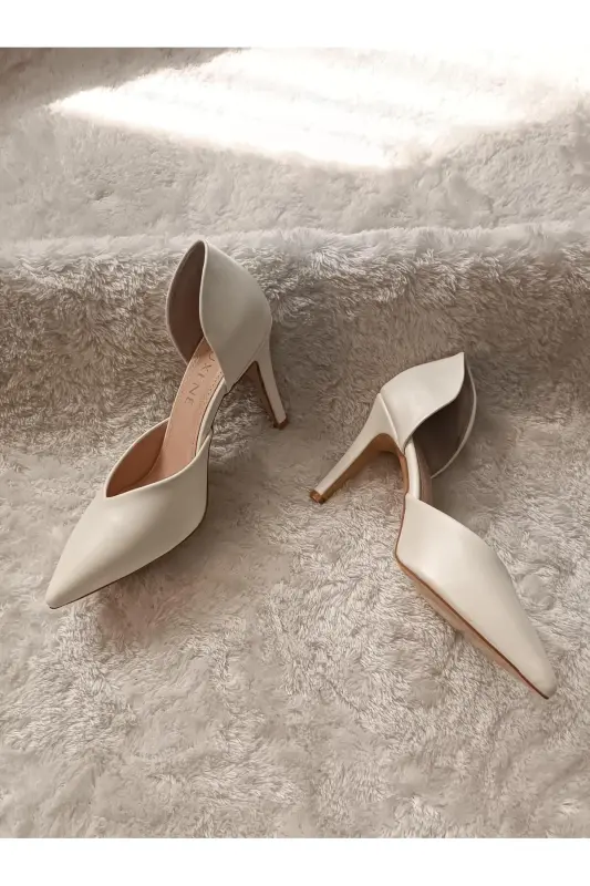 LOTUS SİVRİ BURUN SEDEF STİLETTO 8CM GELİN AYAKKABISI - SEDEF - RUXENE