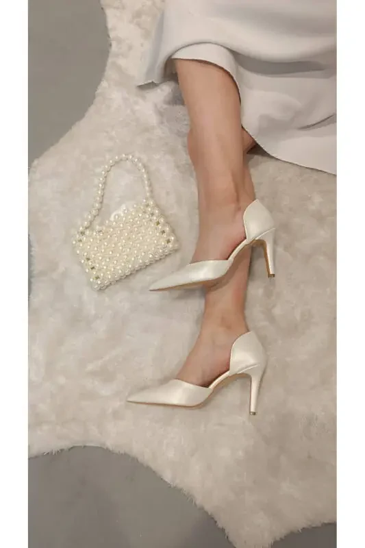 LOTUS Uchli Burunli Marvarid Stiletto 8CM To'y Poyafzali - 2