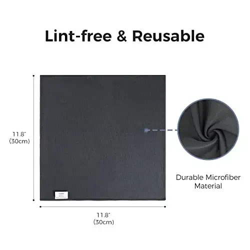 loukin 2 Pack Whiteboard Cleaning Cloth, Dry Erase Cleaning Cloth for Classroom, Home and Office Use, Reusable and Washable, Grey, 12
