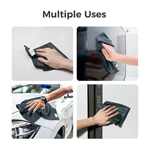 loukin 2 Pack Whiteboard Cleaning Cloth, Dry Erase Cleaning Cloth for Classroom, Home and Office Use, Reusable and Washable, Grey, 12