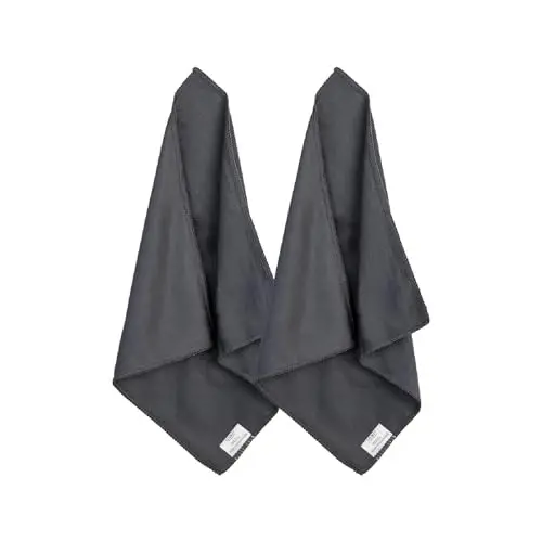 loukin 2 Pack Whiteboard Cleaning Cloth, Dry Erase Cleaning Cloth for Classroom, Home and Office Use, Reusable and Washable, Grey, 12