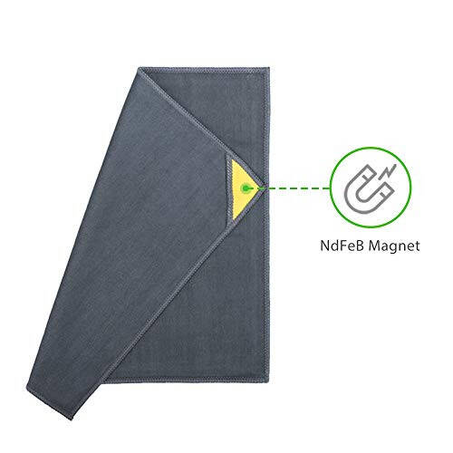 loukin 4 Pack Magnetic Whiteboard Cleaning Cloth, Dry Erase Cleaning Cloth for Classroom, Home and Office Use, Reusable & Washable, Gray, 12