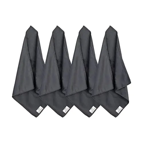 loukin 4 Pack Whiteboard Cleaning Cloth, Dry Erase Board Cloth for Classroom, Home and Office Use, Reusable and Washable, Grey, 12