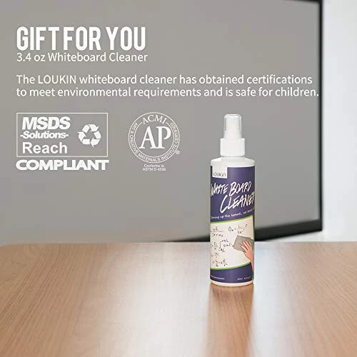 loukin 4 Pack Magnetic Whiteboard Cleaning Cloth, Dry Erase Cleaning Cloth for Classroom, Home and Office Use, Reusable & Washable, Gray, 12