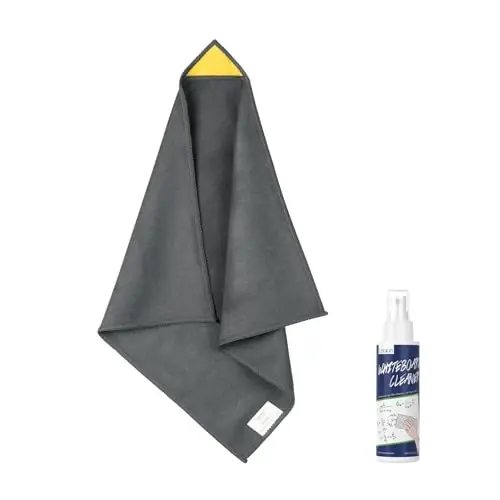 loukin Magnetic Whiteboard Cleaning Cloth, Dry Erase Cleaning Cloth for Classroom, Home and Office Use, Reusable & Washable, Gray, 12