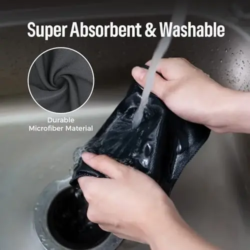 loukin Magnetic Whiteboard Cleaning Cloth, Dry Erase Cleaning Cloth for Classroom, Home and Office Use, Reusable & Washable, Gray, 12