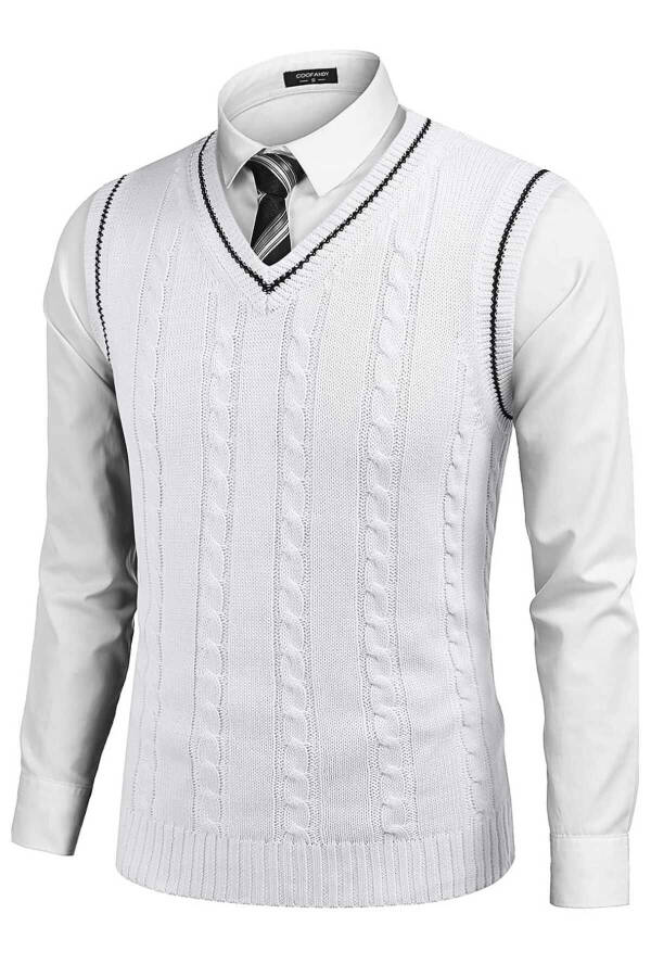 Lounge Erkek Triko Süveter-çizgili beyaz - 3