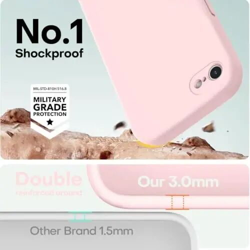 LOVE 3000 Back Glass Replacement for iPhone SE Chalk Pink | Glass Back Replacement, Soft Microfiber Lining, Support Wireless Charge, Slim Shockproof Protective Case for iPhone SE - 4