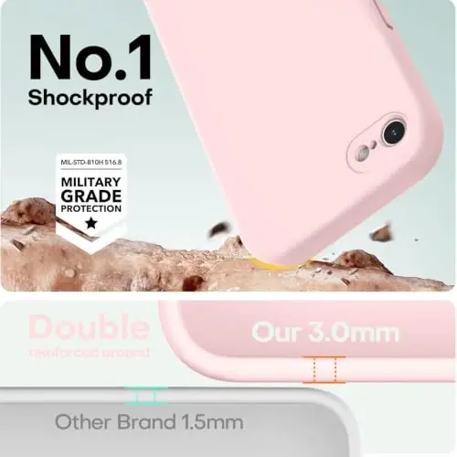 LOVE 3000 Back Glass Replacement for iPhone SE Chalk Pink | Glass Back Replacement, Soft Microfiber Lining, Support Wireless Charge, Slim Shockproof Protective Case for iPhone SE - 4