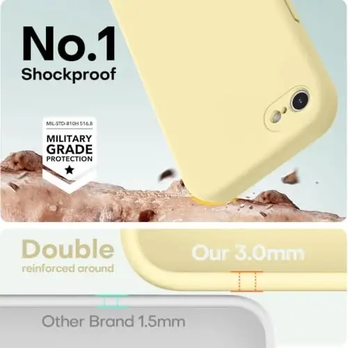 LOVE 3000 Back Glass Replacement for iPhone SE Creamy Yellow | Glass Back Replacement, Soft Microfiber Lining, Support Wireless Charge, Slim Shockproof Protective Case for iPhone SE - 4