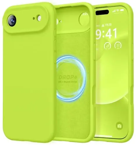 LOVE 3000 Compatible with iPhone 12 Pro Max Phone Case | Thickening 2.1 MM Liquid Silicone | Anti-Scratch Microfiber Lining | Full-Body Duty Heavy Protection Case for Men, Fluorescent Green - LOVE 3000