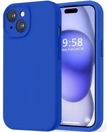 LOVE 3000 Compatible with iPhone 15 Case, [Smooth Silicone Full Coverage Camera] [8ft Drop Protection], Soft Microfiber Lining Full Body Protective Case for iPhone 15 6.1 inch - Klein Blue - 1