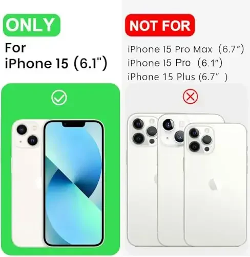 LOVE 3000 Compatible with iPhone 15 Case, [Smooth Silicone Full Coverage Camera] [8ft Drop Protection], Soft Microfiber Lining Full Body Protective Case for iPhone 15 6.1 inch - White - 6