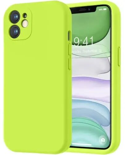 LOVE 3000 Designed for iPhone 11 Case Premium Silicone, Fluorescent Green | Full Camera Protection, Soft Microfiber Lining, Support Wireless Charge, Slim Shockproof Protective Case for iPhone 11 - 1