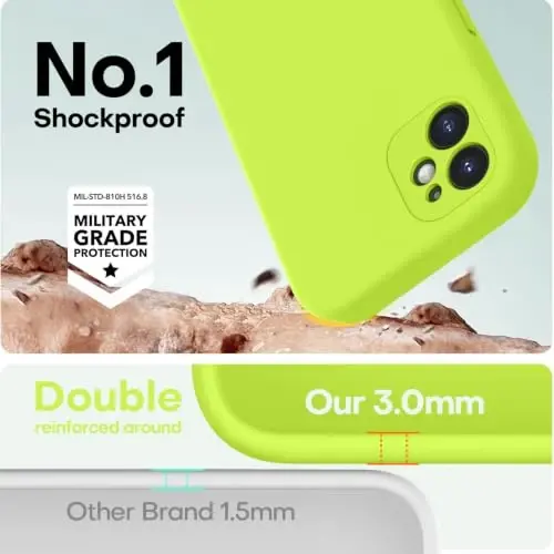 LOVE 3000 Designed for iPhone 11 Case Premium Silicone, Fluorescent Green | Full Camera Protection, Soft Microfiber Lining, Support Wireless Charge, Slim Shockproof Protective Case for iPhone 11 - 4