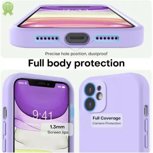 LOVE 3000 Designed for iPhone 11 Case Premium Silicone, Light Purple | Full Camera Protection, Soft Microfiber Lining, Support Wireless Charge, Slim Shockproof Protective Case for iPhone 11 - 3