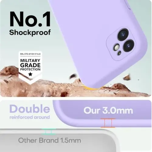 LOVE 3000 Designed for iPhone 11 Case Premium Silicone, Light Purple | Full Camera Protection, Soft Microfiber Lining, Support Wireless Charge, Slim Shockproof Protective Case for iPhone 11 - 4