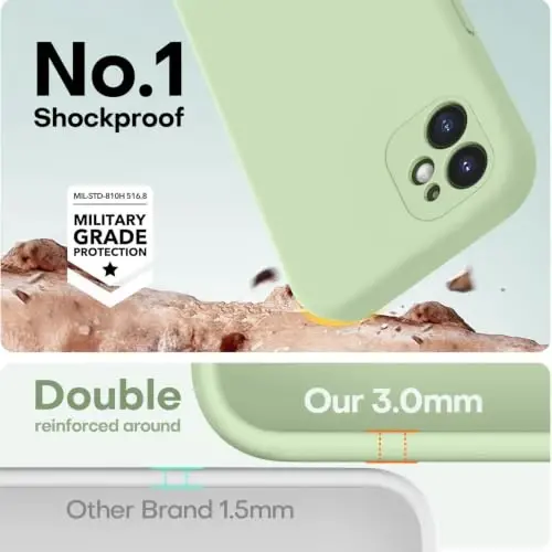 LOVE 3000 Designed for iPhone 11 Case Premium Silicone, Matcha | Full Camera Protection, Soft Microfiber Lining, Support Wireless Charge, Slim Shockproof Protective Case for iPhone 11 - 4