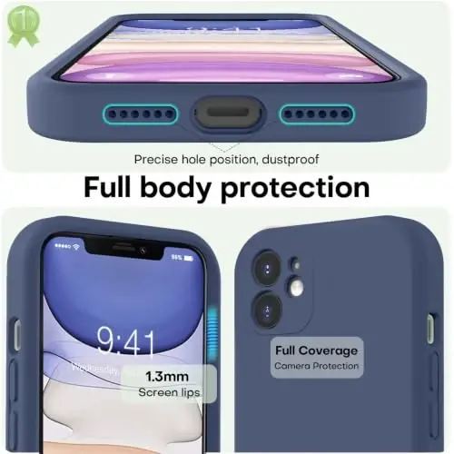 LOVE 3000 Designed for iPhone 11 Case Premium Silicone, Navy Blue | Full Camera Protection, Soft Microfiber Lining, Support Wireless Charge, Slim Shockproof Protective Case for iPhone 11 - 3