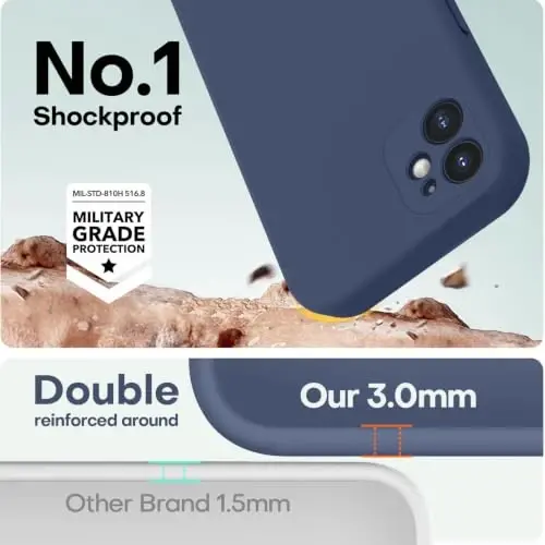 LOVE 3000 Designed for iPhone 11 Case Premium Silicone, Navy Blue | Full Camera Protection, Soft Microfiber Lining, Support Wireless Charge, Slim Shockproof Protective Case for iPhone 11 - 4
