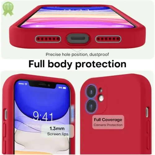 LOVE 3000 Designed for iPhone 11 Case Premium Silicone, Red | Full Camera Protection, Soft Microfiber Lining, Support Wireless Charge, Slim Shockproof Protective Case for iPhone 11 - 3