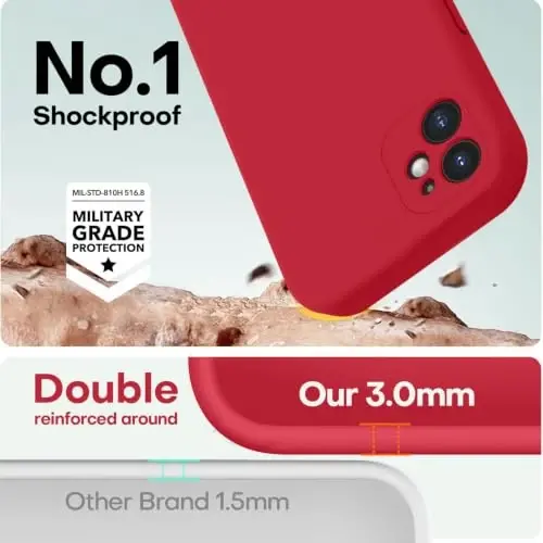 LOVE 3000 Designed for iPhone 11 Case Premium Silicone, Red | Full Camera Protection, Soft Microfiber Lining, Support Wireless Charge, Slim Shockproof Protective Case for iPhone 11 - 4