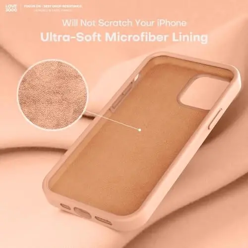 LOVE 3000 Designed for iPhone 12 Case/iPhone 12 Pro Case, Premium Silicone with [Soft Anti-Scratch Microfiber Lining] Shockproof Protective Phone Case for Men Women Girls 6.1