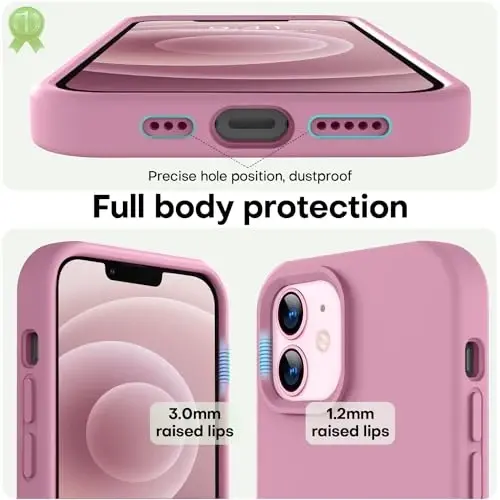 LOVE 3000 Designed for iPhone 12 Case/iPhone 12 Pro Case, Premium Silicone with [Soft Anti-Scratch Microfiber Lining] Shockproof Protective Phone Case for Men Women Girls 6.1