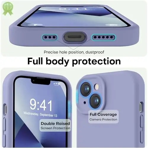 LOVE 3000 Designed for iPhone 13 Case, Premium Silicone with [Camera Protection] [Soft Anti-Scratch Microfiber Lining] Shockproof Protective Case for iPhone 13 Women Men Girls 6.1