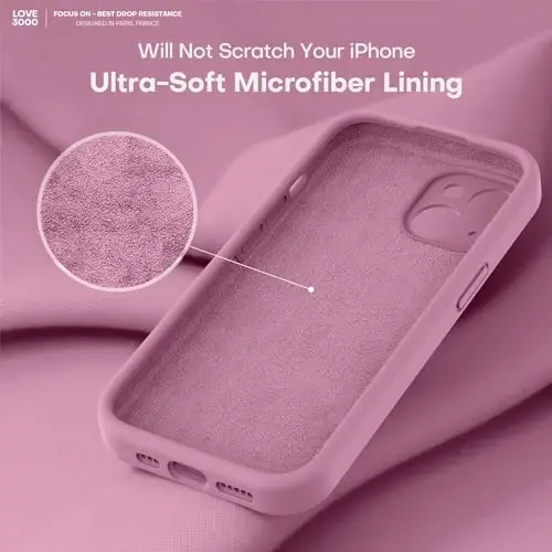 LOVE 3000 Designed for iPhone 13 Case, Premium Silicone with [Camera Protection] [Soft Anti-Scratch Microfiber Lining] Shockproof Protective Case for iPhone 13 Women Men Girls 6.1