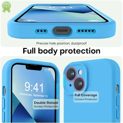 LOVE 3000 Designed for iPhone 13 Case, Premium Silicone with [Camera Protection] [Soft Anti-Scratch Microfiber Lining] Shockproof Protective Phone Case for iPhone 13 Women Men Girls 6.1