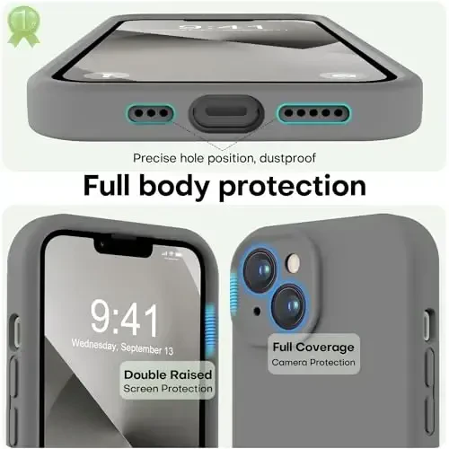 LOVE 3000 Designed for iPhone 13 Case, Premium Silicone with [Camera Protection] [Soft Anti-Scratch Microfiber Lining] Shockproof Protective Phone Case for iPhone 13 Women Men Girls 6.1