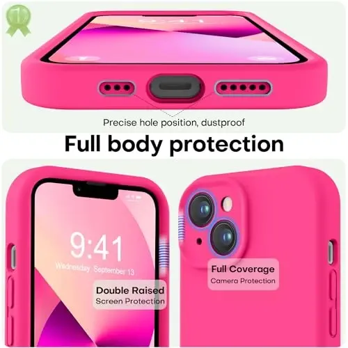 LOVE 3000 Designed for iPhone 13 Case, Premium Silicone with [Camera Protection] [Soft Anti-Scratch Microfiber Lining] Shockproof Protective Phone Case for iPhone 13 Women Men Girls 6.1