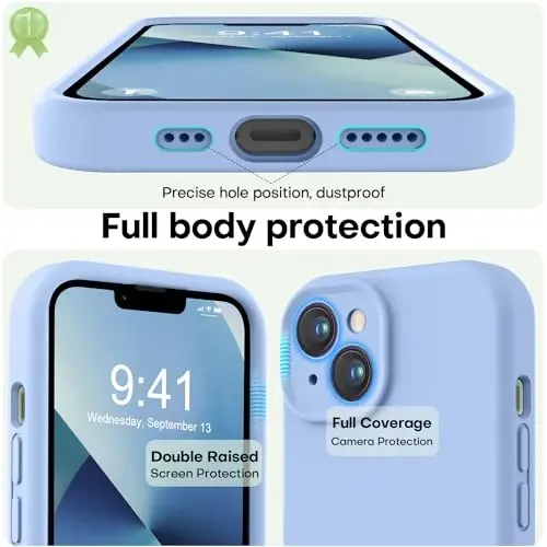 LOVE 3000 Designed for iPhone 13 Case, Premium Silicone with [Camera Protection] [Soft Anti-Scratch Microfiber Lining] Shockproof Protective Phone Case for iPhone 13 Women Men Girls 6.1
