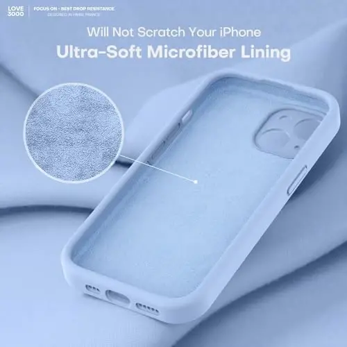 LOVE 3000 Designed for iPhone 13 Case, Premium Silicone with [Camera Protection] [Soft Anti-Scratch Microfiber Lining] Shockproof Protective Phone Case for iPhone 13 Women Men Girls 6.1