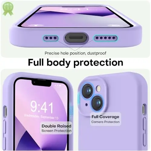 LOVE 3000 Designed for iPhone 13 Case, Premium Silicone with [Camera Protection] [Soft Anti-Scratch Microfiber Lining] Shockproof Protective Phone Case for iPhone 13 Women Men Girls 6.1