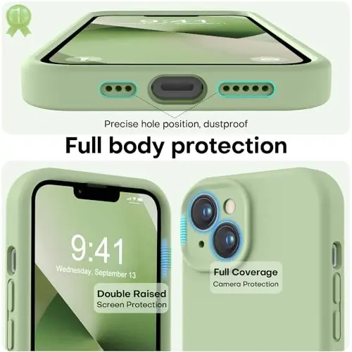LOVE 3000 Designed for iPhone 13 Case, Premium Silicone with [Camera Protection] [Soft Anti-Scratch Microfiber Lining] Shockproof Protective Phone Case for iPhone 13 Women Men Girls 6.1
