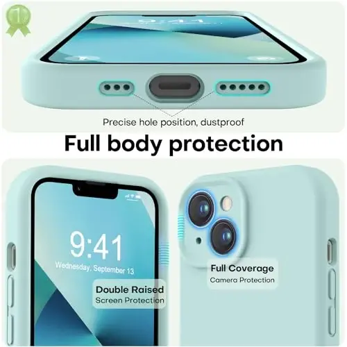 LOVE 3000 Designed for iPhone 13 Case, Premium Silicone with [Camera Protection] [Soft Anti-Scratch Microfiber Lining] Shockproof Protective Phone Case for iPhone 13 Women Men Girls 6.1