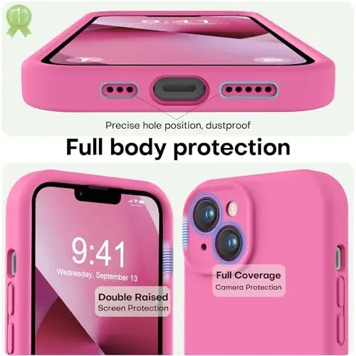 LOVE 3000 Designed for iPhone 13 Case, Premium Silicone with [Camera Protection] [Soft Anti-Scratch Microfiber Lining] Shockproof Protective Phone Case for iPhone 13 Women Men Girls 6.1