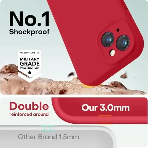 LOVE 3000 Designed for iPhone 13 Case, Premium Silicone with [Camera Protection] [Soft Anti-Scratch Microfiber Lining] Shockproof Protective Phone Case for iPhone 13 Women Men Girls 6.1