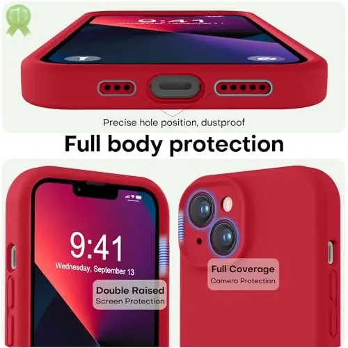 LOVE 3000 Designed for iPhone 13 Case, Premium Silicone with [Camera Protection] [Soft Anti-Scratch Microfiber Lining] Shockproof Protective Phone Case for iPhone 13 Women Men Girls 6.1
