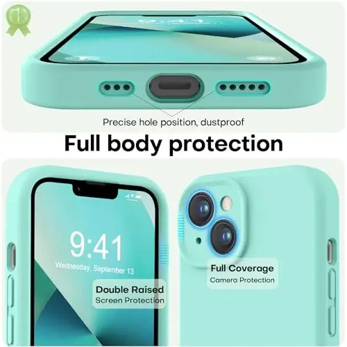 LOVE 3000 Designed for iPhone 13 Case, Premium Silicone with [Camera Protection] [Soft Anti-Scratch Microfiber Lining] Shockproof Protective Phone Case for iPhone 13 Women Men Girls 6.1